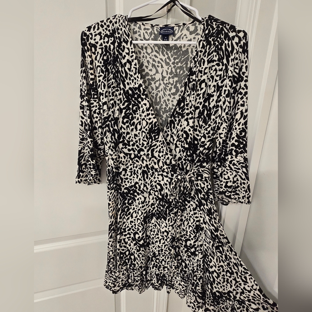 SCOOP Leopard Print Wrap Dress